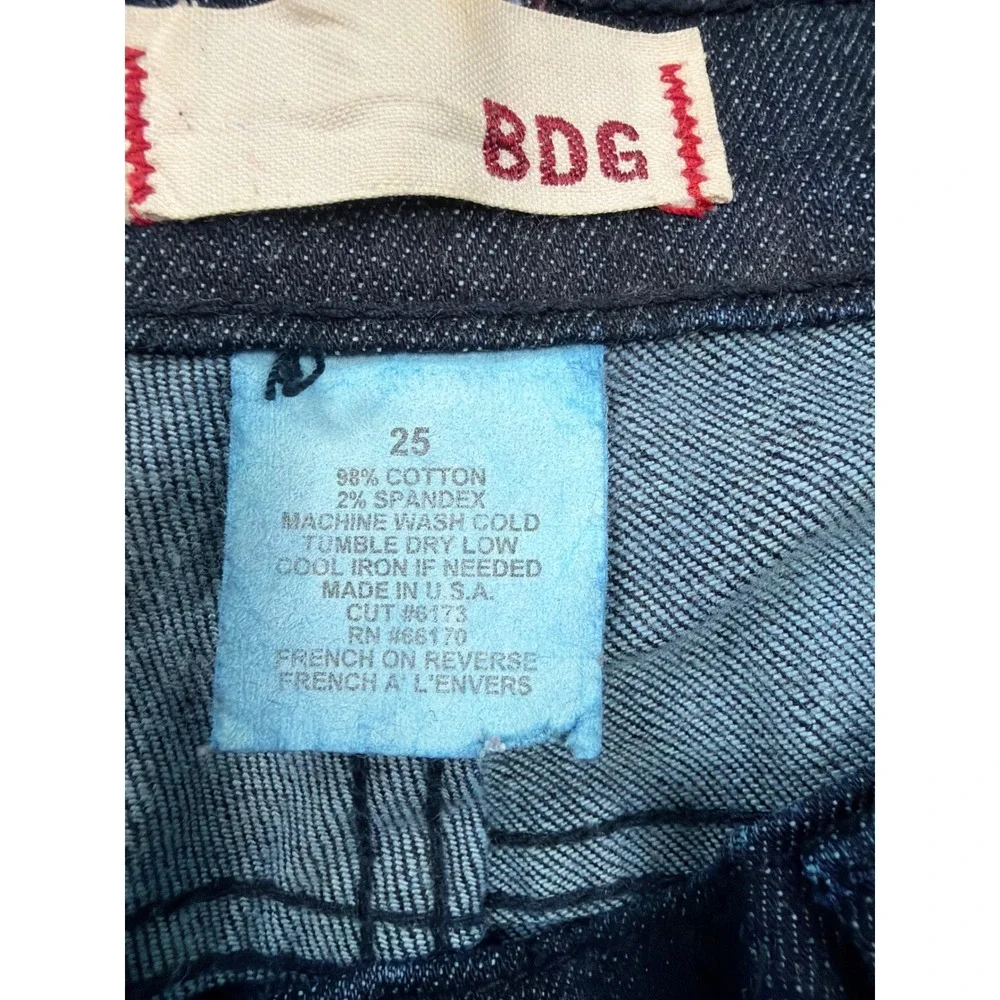 BDG Urban Outfitters Dark Wash Cuffed Slim Jeans Indigo Size 25 Made in USA NWOT